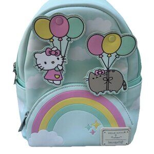 Loungefly Hello Kitty x Pusheen Rainbow Mini Backpack Balloon USED